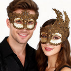 Héloïse Gold Regal Lace Venetian Couple Masquerade Mask