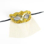 Regina Gold Mesh Veiled Mask