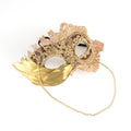 Héloïse Rose Gilded Lace Feather Mask