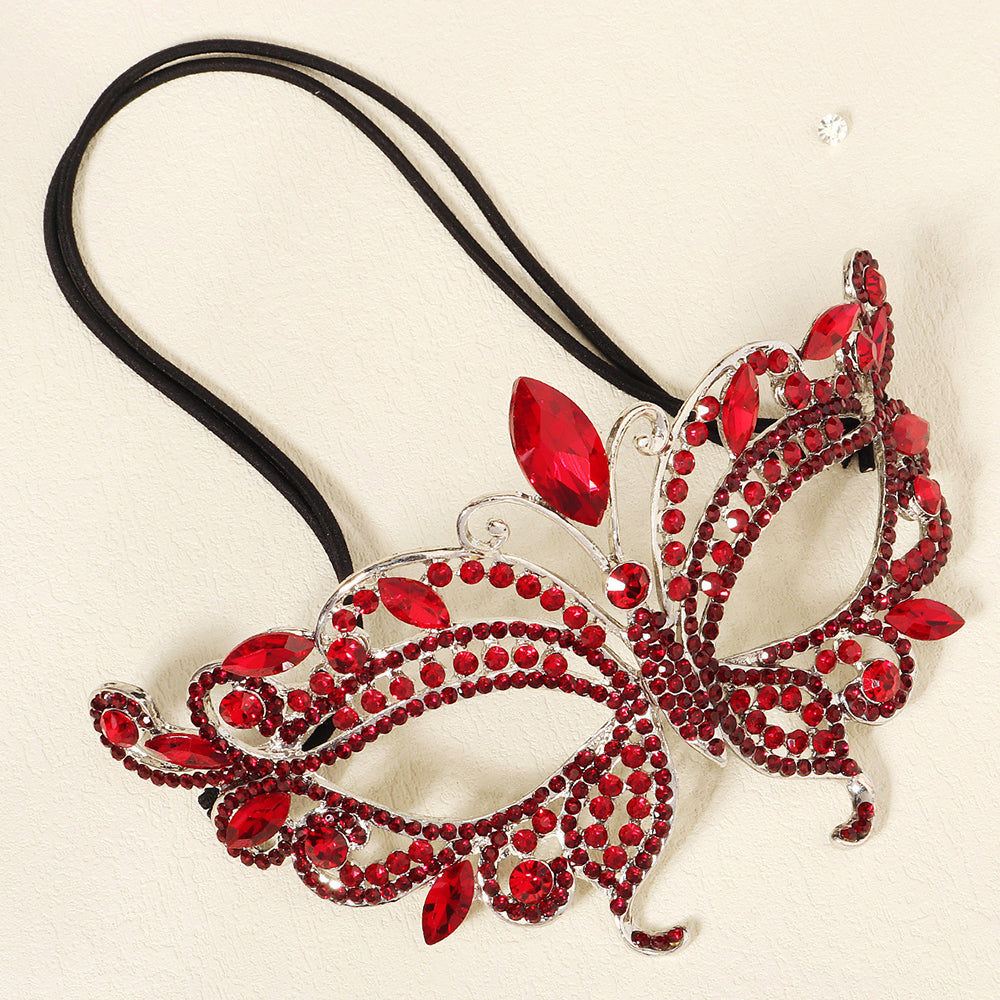 Kelly Pink Butterfly Jewel Masquerade Mask