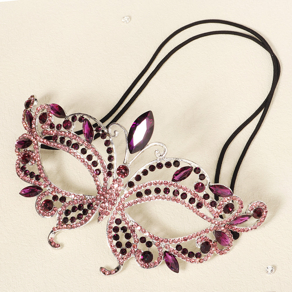 Kelly Pink Butterfly Jewel Masquerade Mask