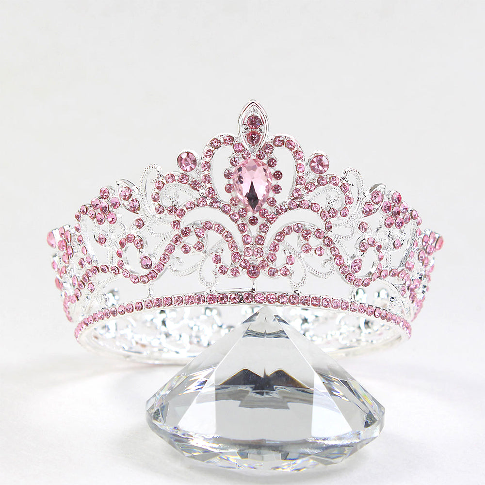 Kelly Pink Princess Crown Headpiece with Ornate Alloy Design
