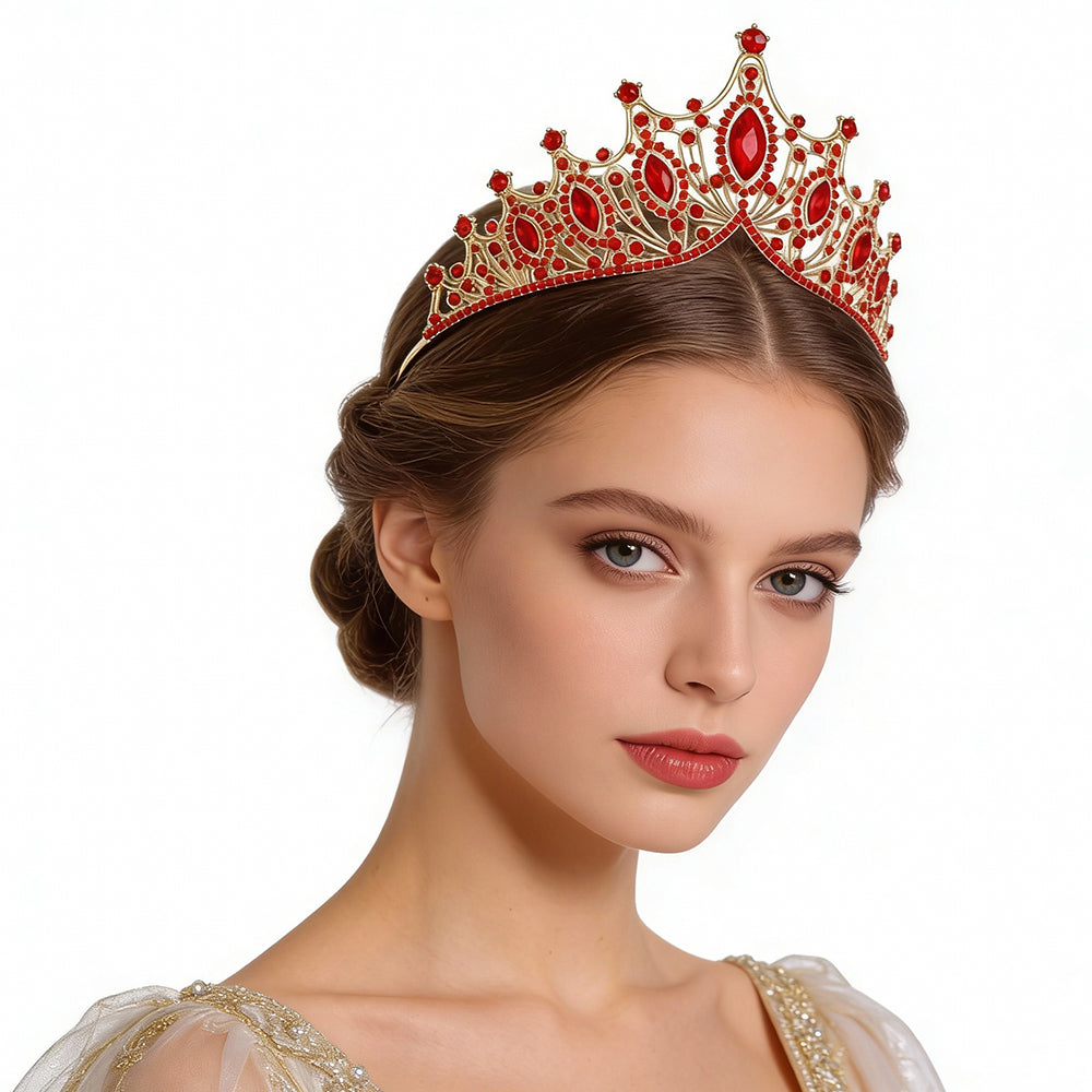 Kelly Pink Queen Crown Headpiece with Diamond Accents
