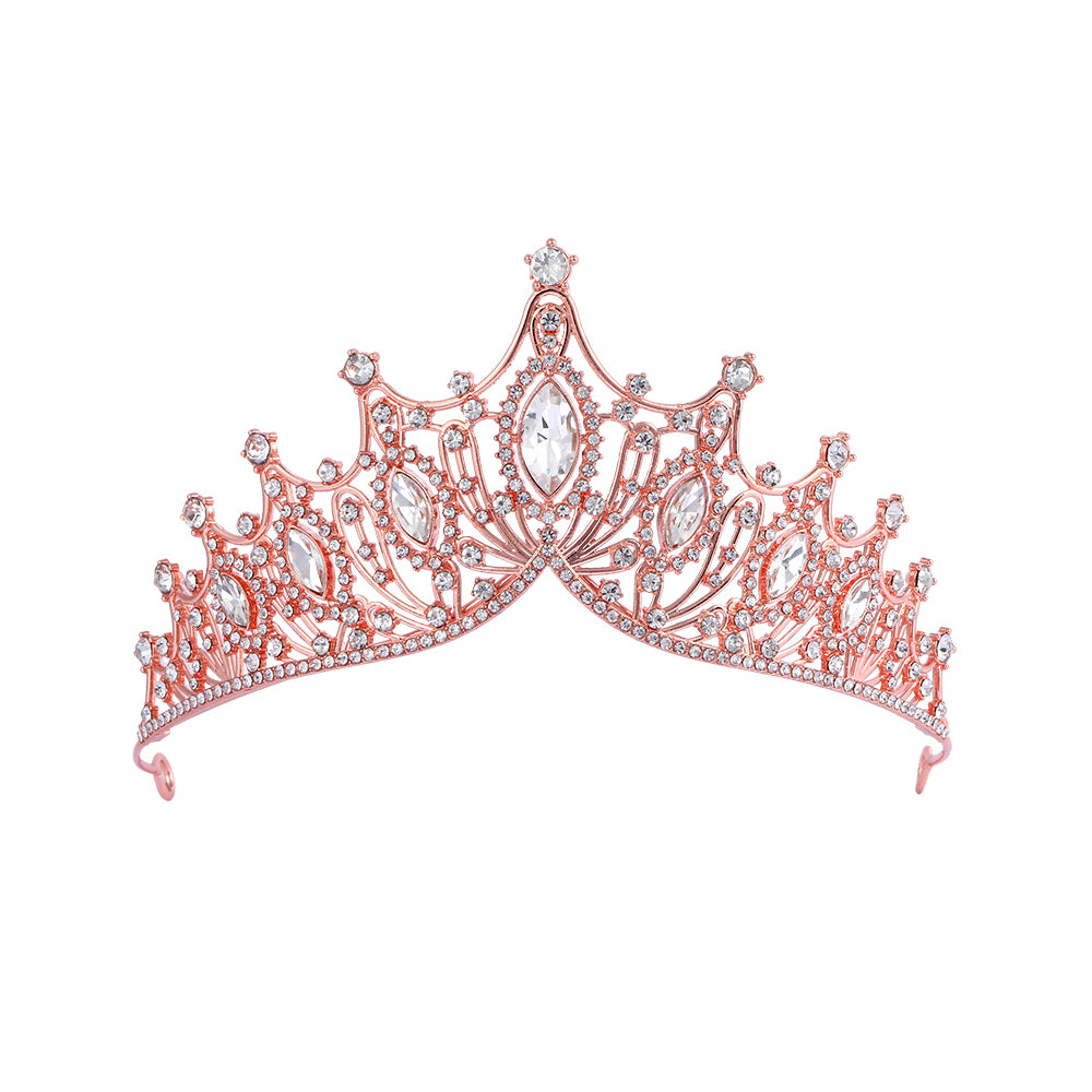 Kelly Pink Queen Crown Headpiece with Diamond Accents