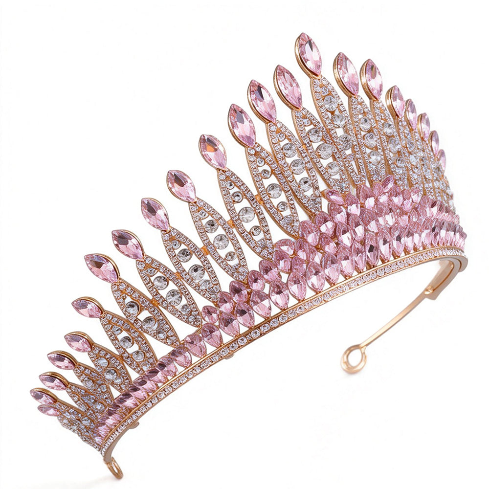 Corona de aleación de cristal rosa Kelly