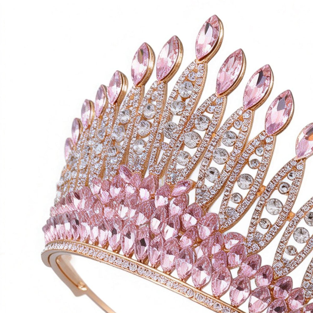 Corona de aleación de cristal rosa Kelly