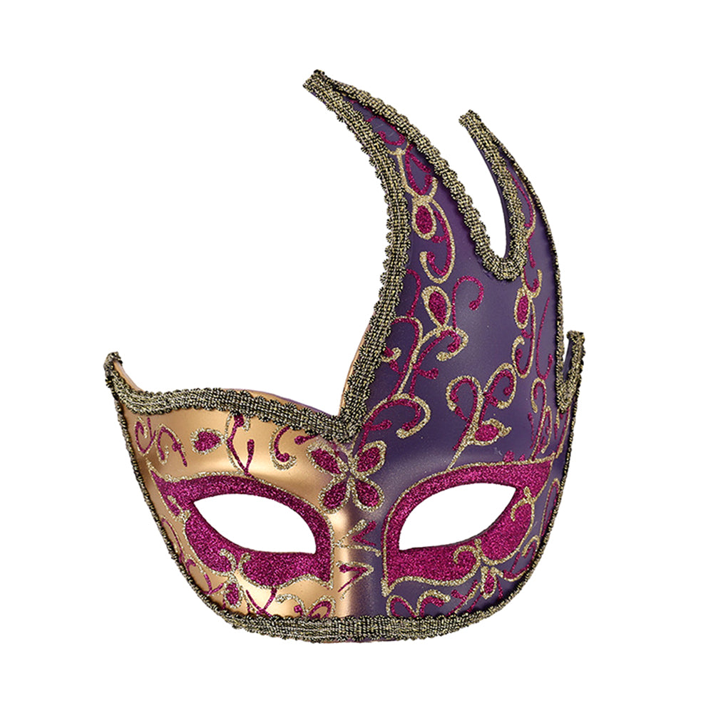 Kelly Pink Flame-Shaped Venetian Masquerade Mask