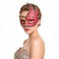 Kelly Pink Flame-Shaped Venetian Masquerade Mask