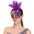 Giulia Baroque Feather Plume Masquerade Mask with Ornamental Detailing