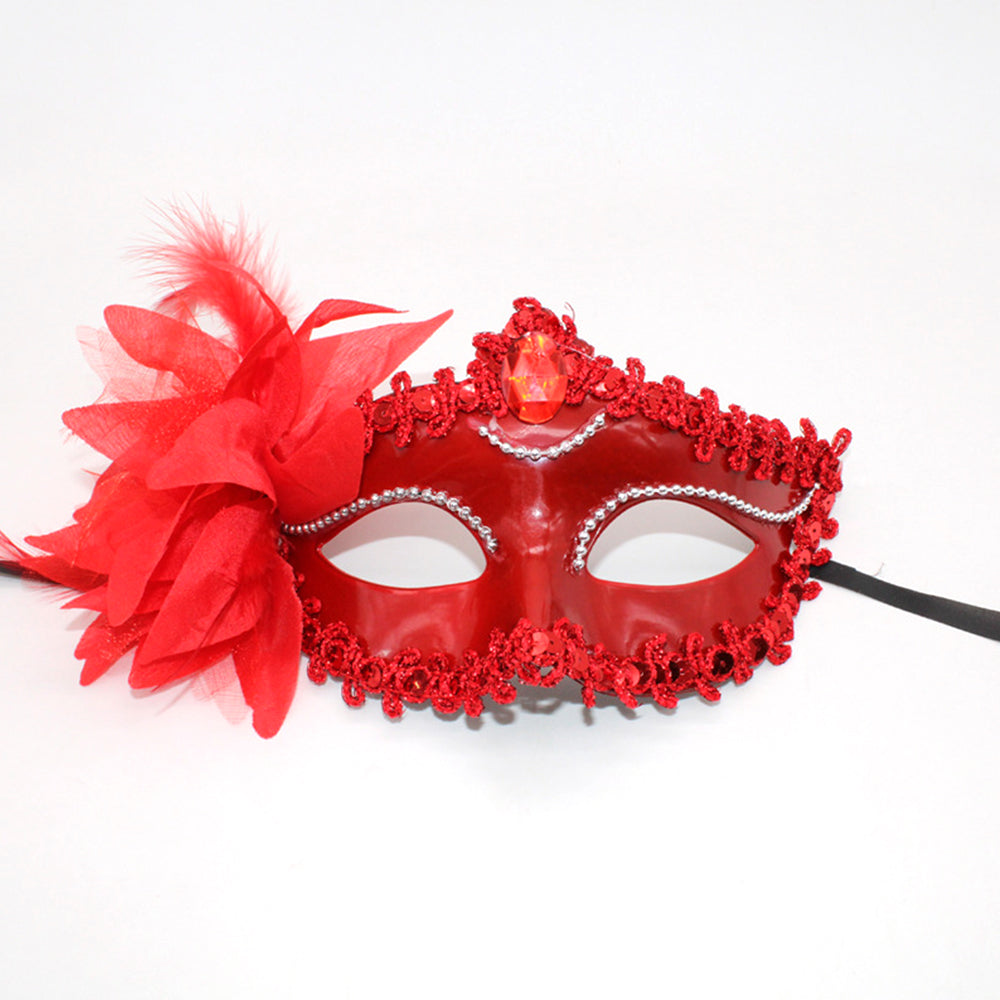 Regina Floral Feather Venetian Masquerade Mask