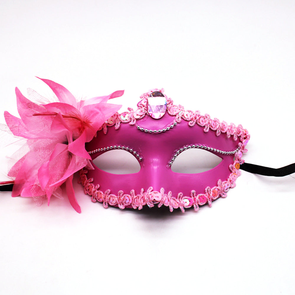 Regina Floral Feather Venetian Masquerade Mask