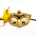 Regina Floral Feather Venetian Masquerade Mask