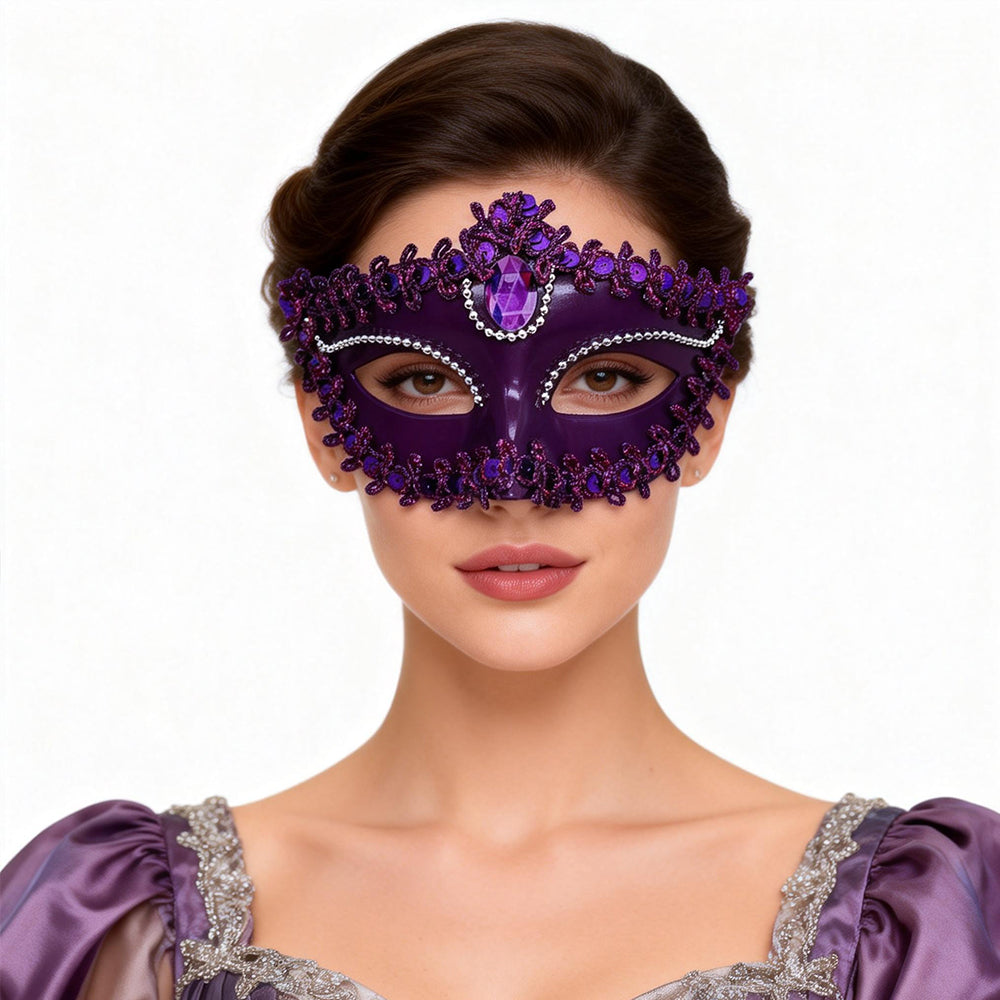 KELLY PINK Ornate Jewel Venetian Masquerade Mask – Regal Baroque Style