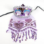 Héloïse Purple Masquerade Mask with Lace Veil – Romantic Carnival Style