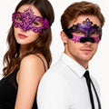 KELLY PINK Venetian Filigree Crown Couple Mask Set