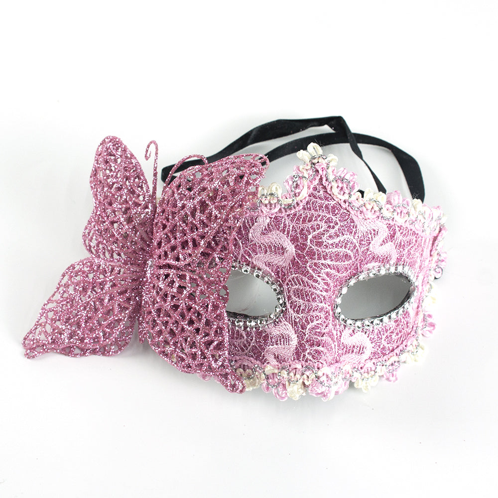 KELLY PINK Lace Butterfly Venetian Masquerade Mask – Romantic Handmade Style