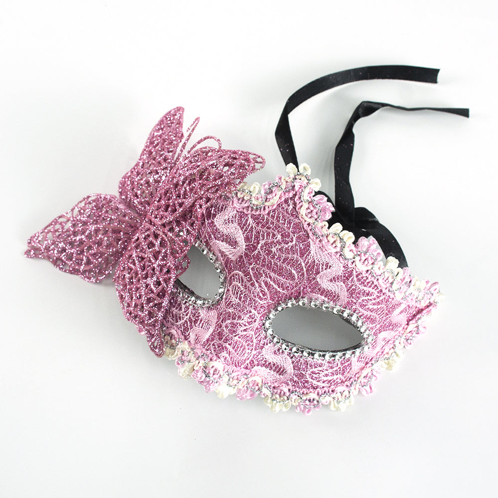 KELLY PINK Lace Butterfly Venetian Masquerade Mask – Romantic Handmade Style