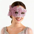 KELLY PINK Lace Butterfly Venetian Masquerade Mask – Romantic Handmade Style