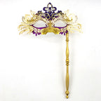 Regina Ornate Handheld Venetian Mask – Regal Baroque Elegance Style