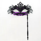Regina Ornate Handheld Venetian Mask – Regal Baroque Elegance Style