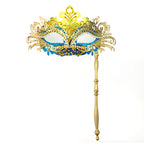 Regina Ornate Handheld Venetian Mask – Regal Baroque Elegance Style