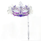 Regina Ornate Handheld Venetian Mask – Regal Baroque Elegance Style