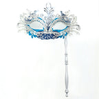 Regina Ornate Handheld Venetian Mask – Regal Baroque Elegance Style