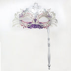 Regina Ornate Handheld Venetian Mask – Regal Baroque Elegance Style