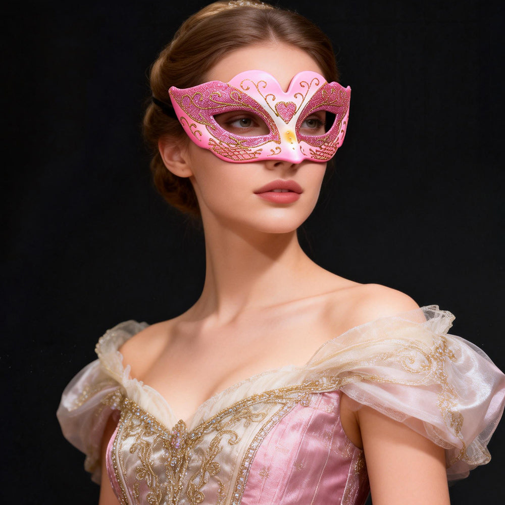 Héloïse  Heart Motif Venetian Masquerade Mask