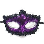 Regina  Sequin Trim Venetian Masquerade   Mask – Dramatic Masquerade Style