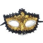 Regina  Sequin Trim Venetian Masquerade   Mask – Dramatic Masquerade Style