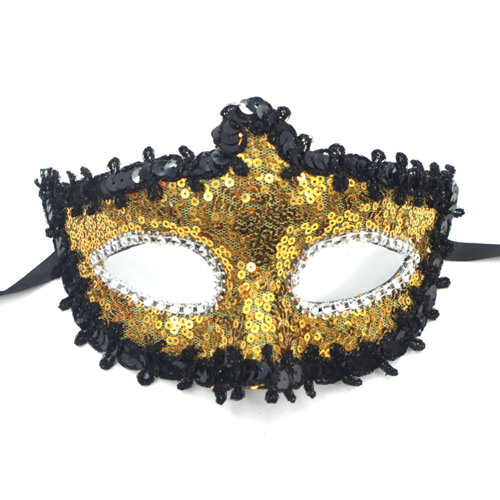 Regina  Sequin Trim Venetian Masquerade   Mask – Dramatic Masquerade Style