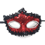 Regina  Sequin Trim Venetian Masquerade   Mask – Dramatic Masquerade Style