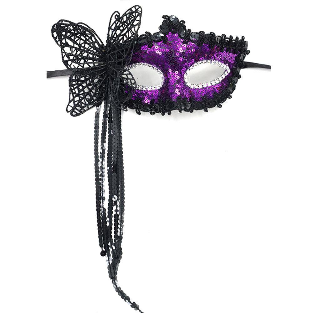 Regina Butterfly Sequin Venetian Masquerade  Mask – Dramatic Elegance Style