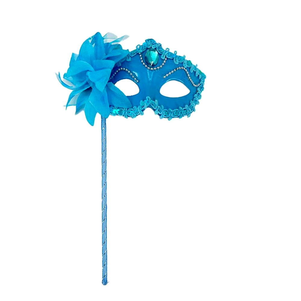 Regina  Crimson Bloom Venetian Handheld Masquerade Mask