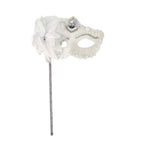 Regina  Crimson Bloom Venetian Handheld Masquerade Mask
