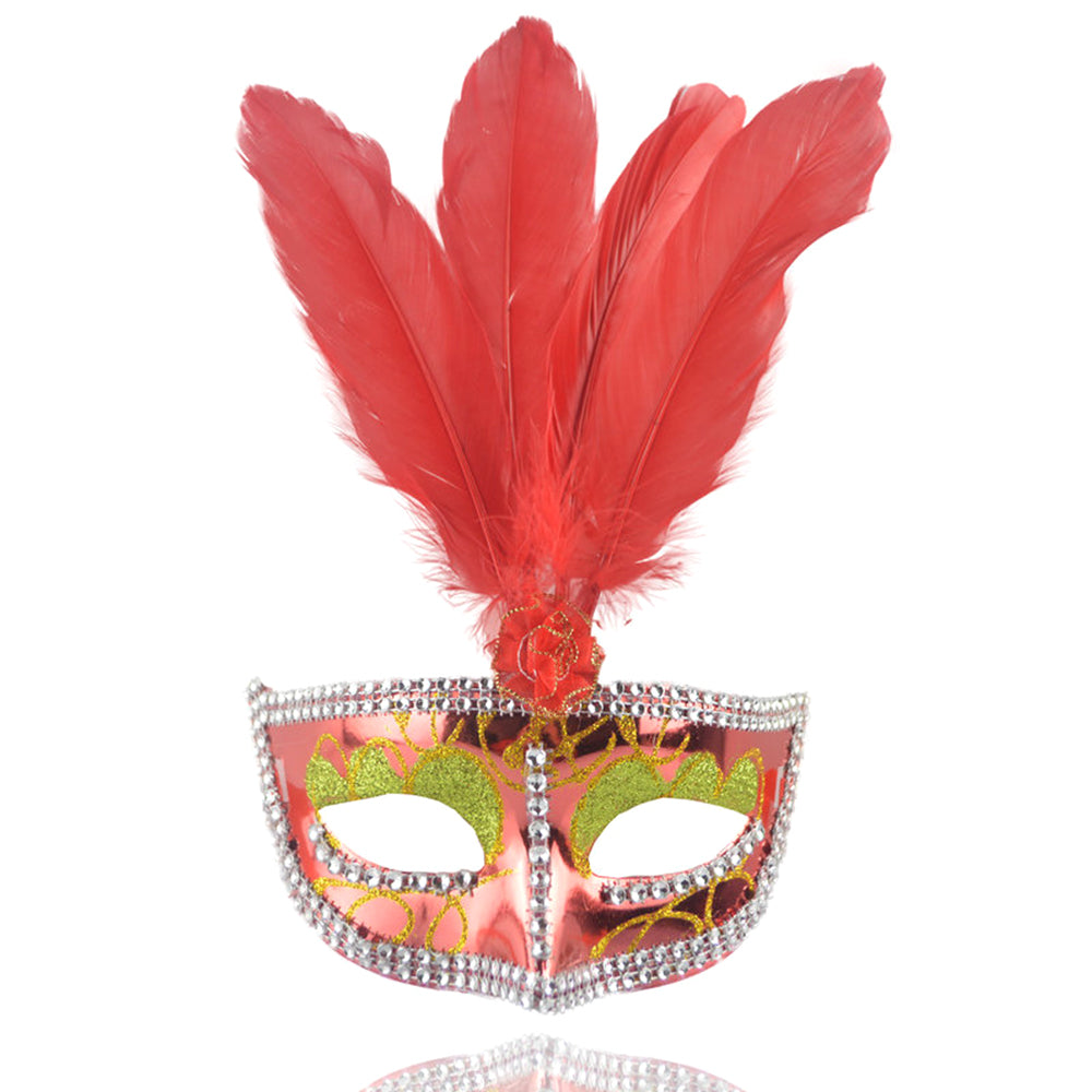 Giulia Feather Crystal Venetian Masquerade Mask