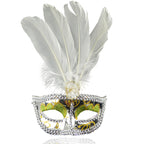 Giulia Feather Crystal Venetian Masquerade Mask