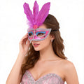 Giulia Feather Crystal Venetian Masquerade Mask