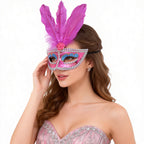Giulia Feather Crystal Venetian Masquerade Mask