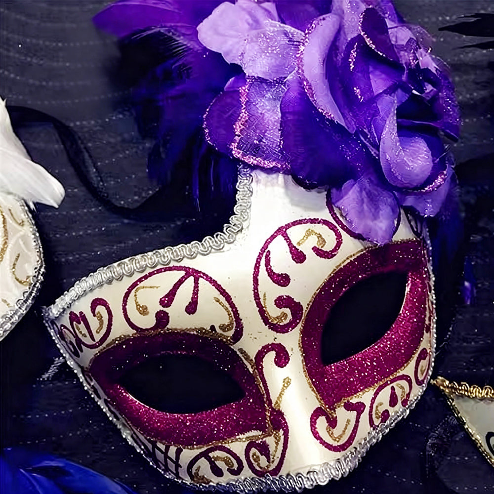 KELLY PINK Rose Feather Fantasy Masquerade Mask