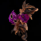 Giulia Purple Sequin Floral Masquerade Mask