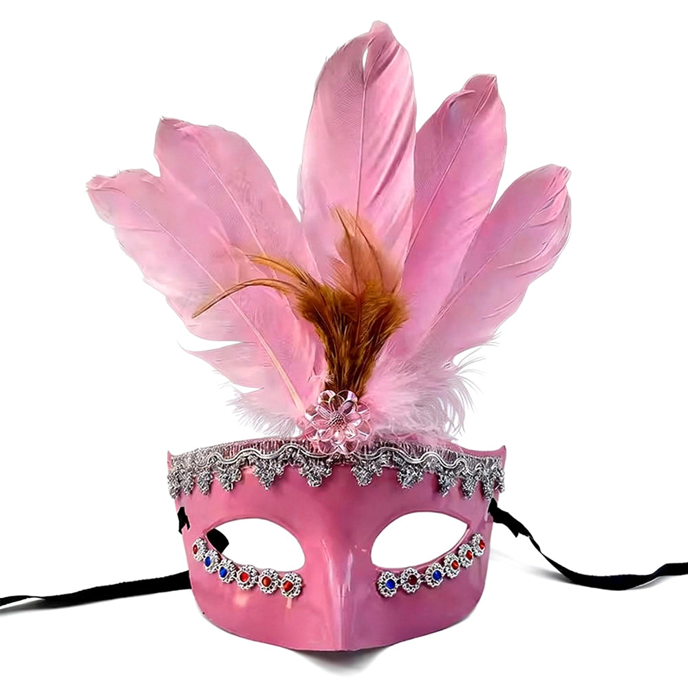 Giulia Feather Venetian Masquerade  Mask – Elegant Carnival Style
