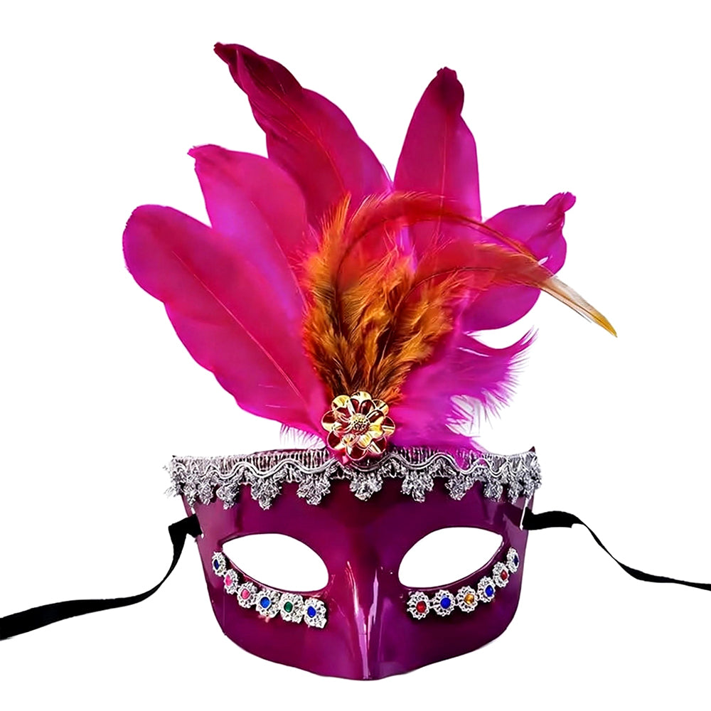 Giulia Feather Venetian Masquerade  Mask – Elegant Carnival Style