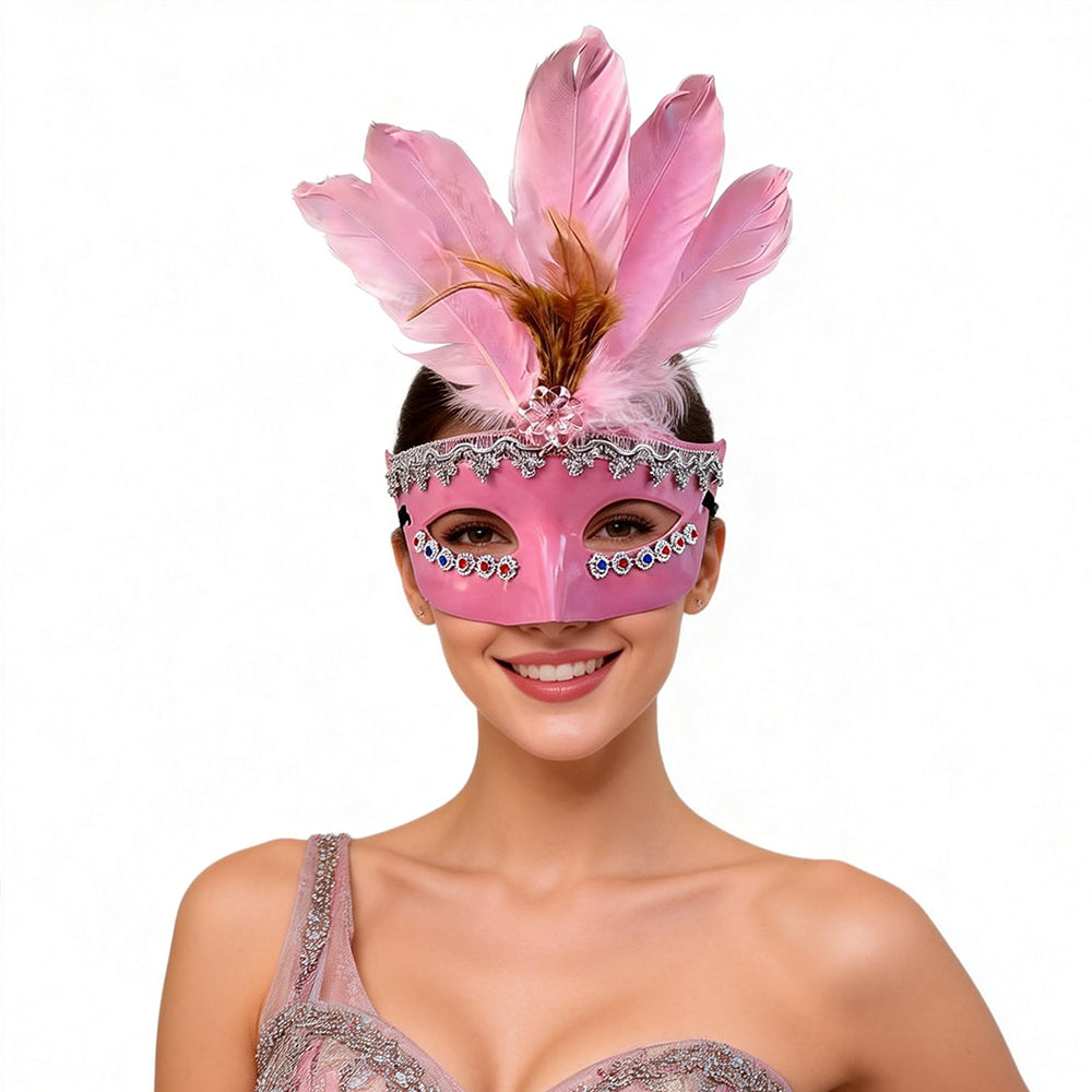 Giulia Feather Venetian Masquerade  Mask – Elegant Carnival Style