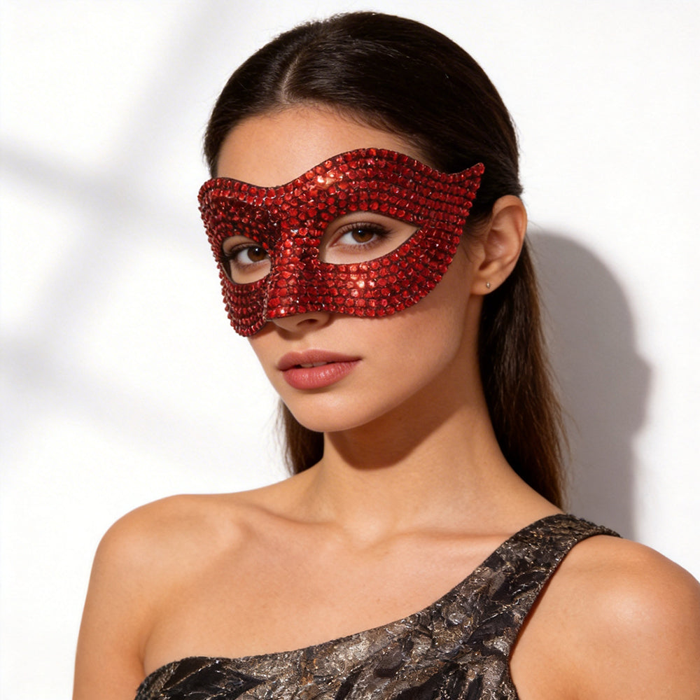 Bianca Crystal Rhinestone Venetian Masquerade Mask