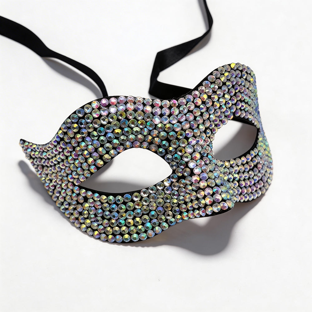 Bianca Crystal Rhinestone Venetian Masquerade Mask