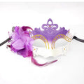 Héloïse Purple & White Regal Feather Masquerade Mask