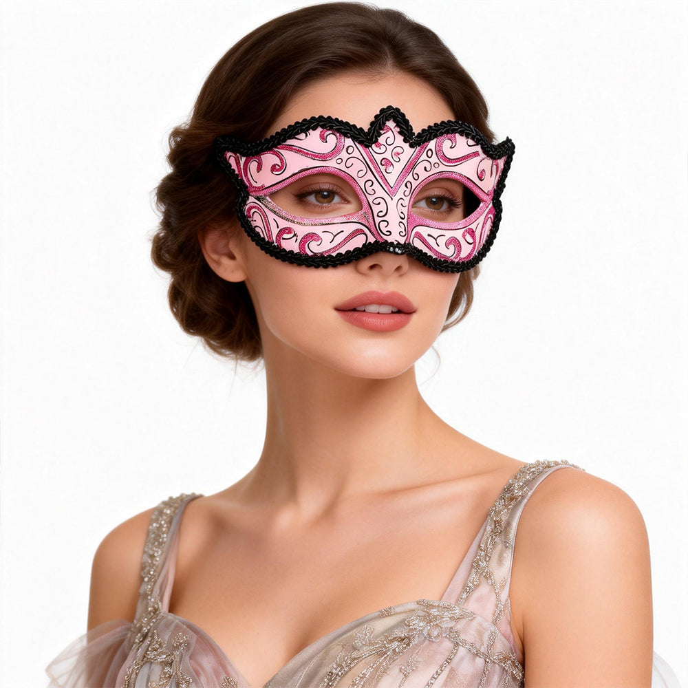 KELLY PINK Pink Venetian Masquerade Mask