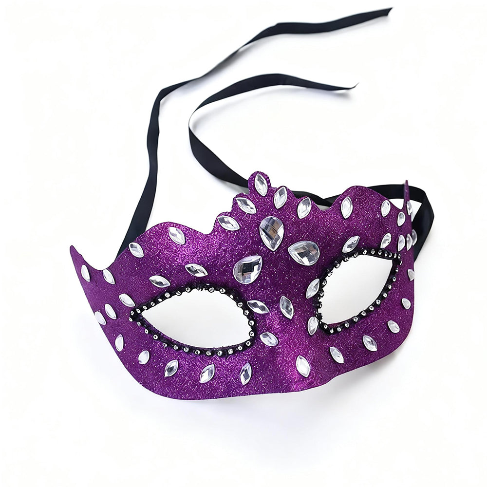 KELLY PINK Purple Rhinestone Venetian Masquerade Mask